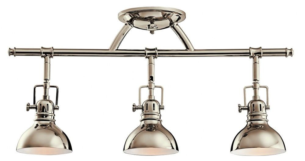 Modern Polished Nickel 3-Light Adjustable Ceiling Track