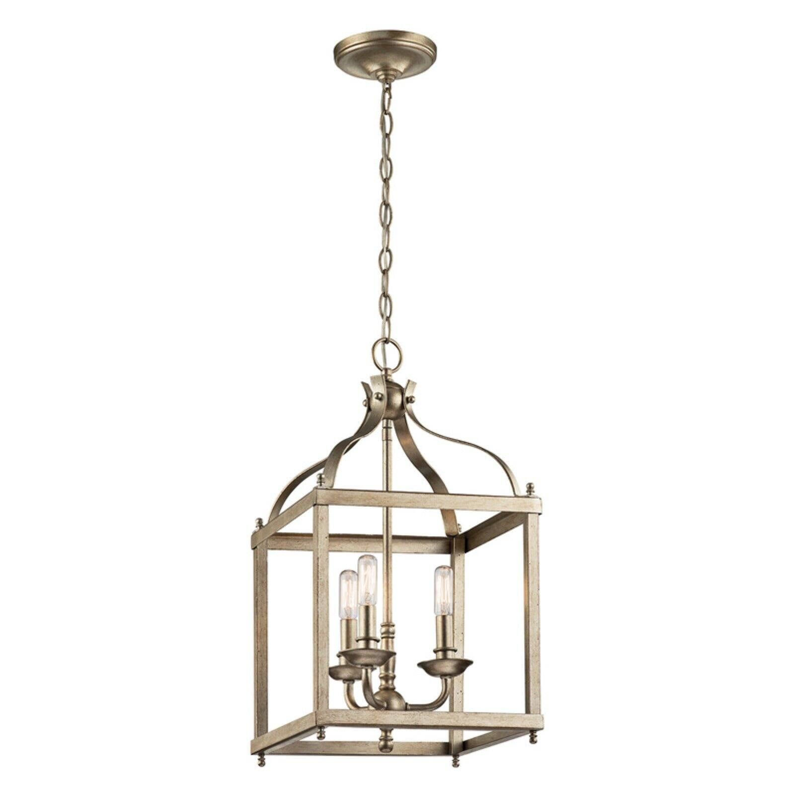 Larkin Distressed Bronze 12" Traditional 3-Light Pendant