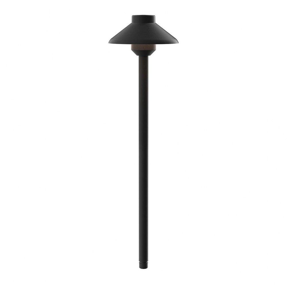 Black Textured Aluminum Stepped Dome LED Pathway Light