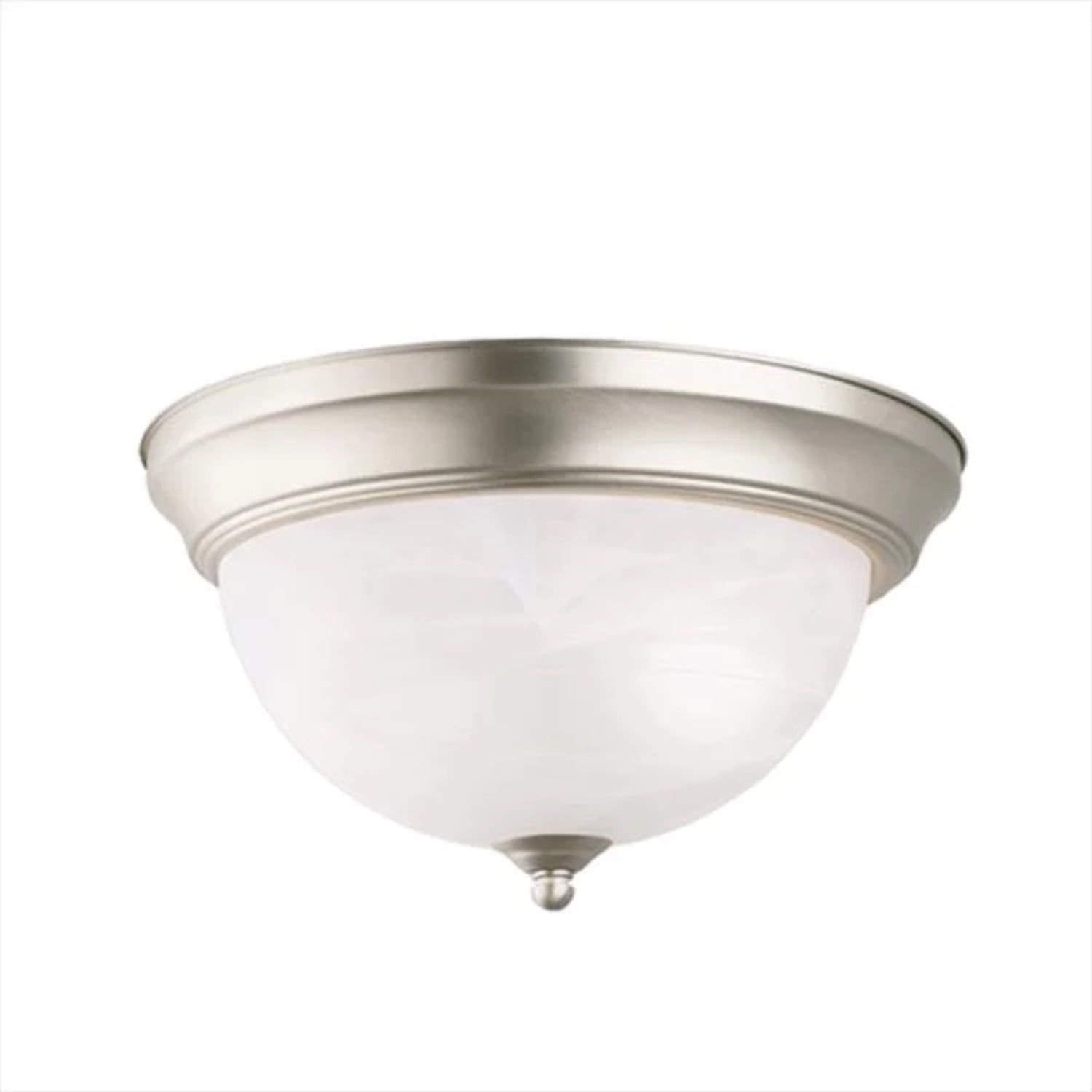 Transitional 11'' Dome Flush Mount in Distressed Bronze with Alabaster Glass