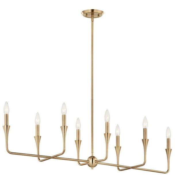 Champagne Bronze 8-Light Linear Candle Chandelier