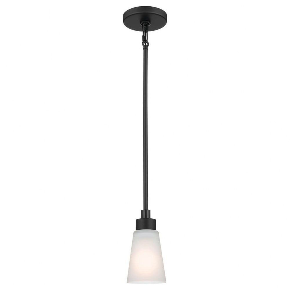 Erma 7.5" Black Steel Mini Pendant with Incandescent Lighting