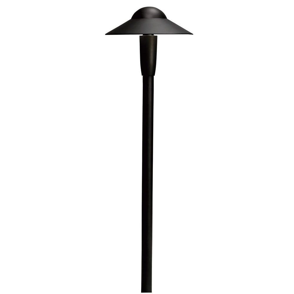 Textured Black Aluminum LED Pathway Light with Dome Shade