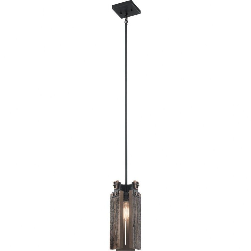 Ridgewood Textured Black Mini Pendant 1-Light Farmhouse Elegance