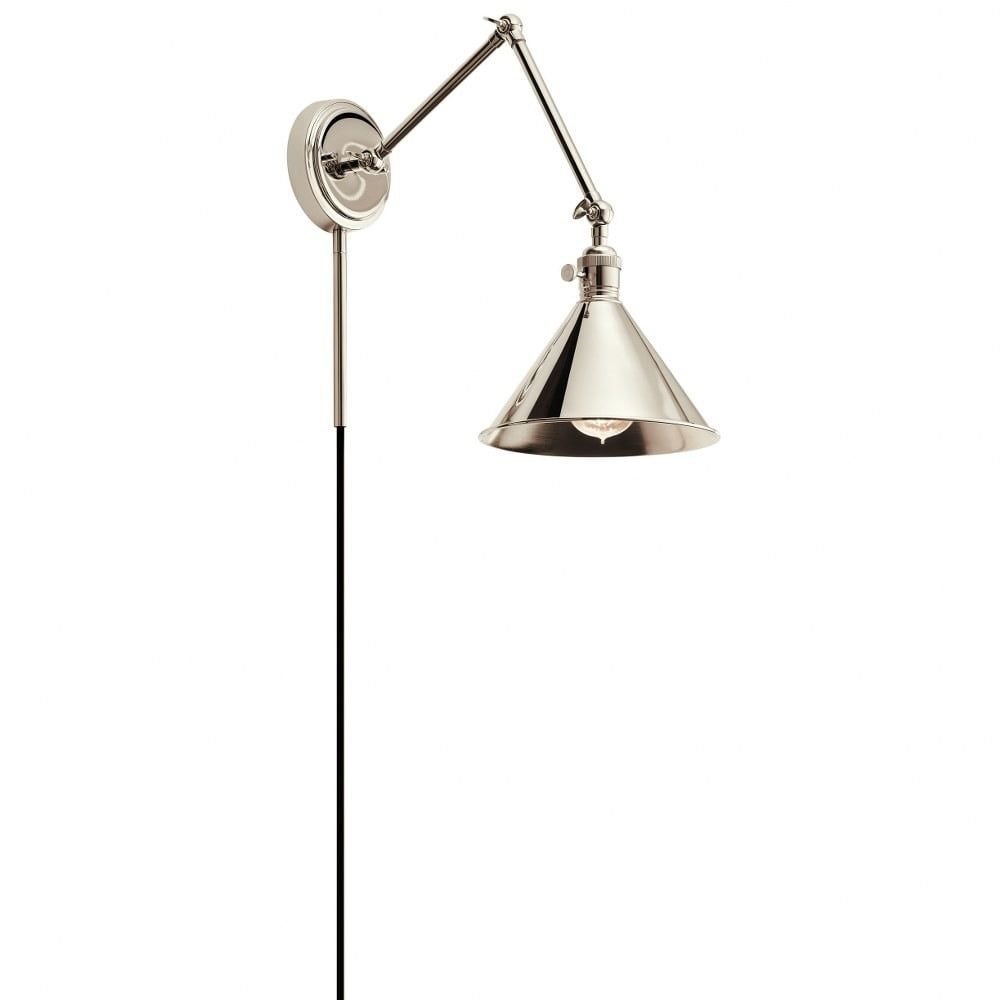 Ellerbeck Modern 8" Pewter Swing Arm Wall Sconce