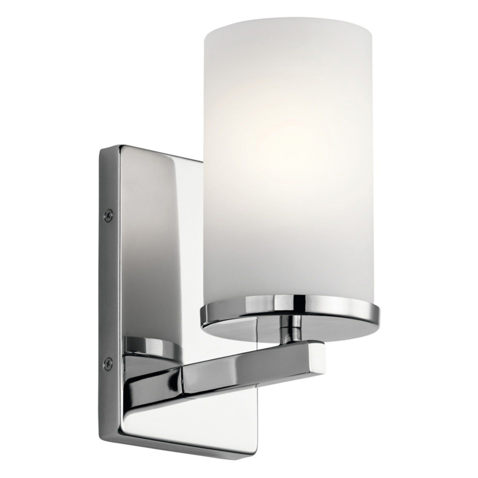 Modern Chrome and White Cylinder Wall Sconce