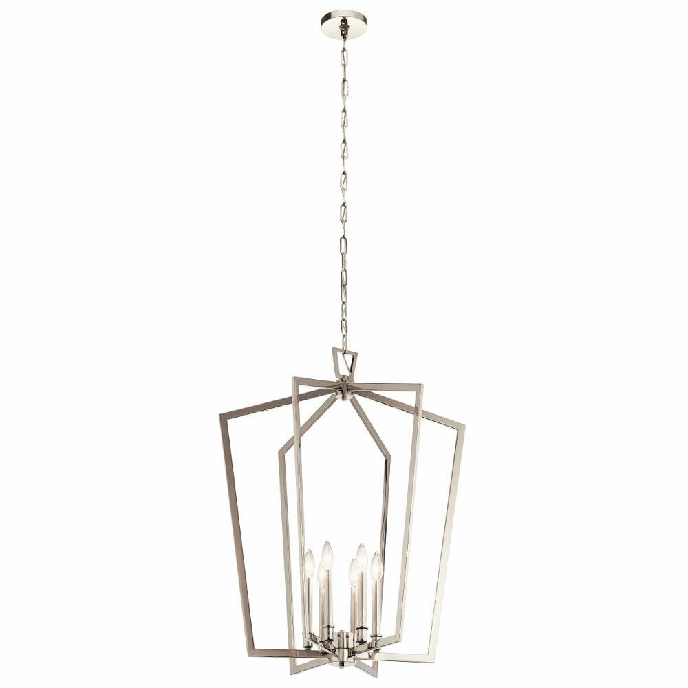 Abbotswell Polished Nickel 6-Light Modern Pendant Chandelier