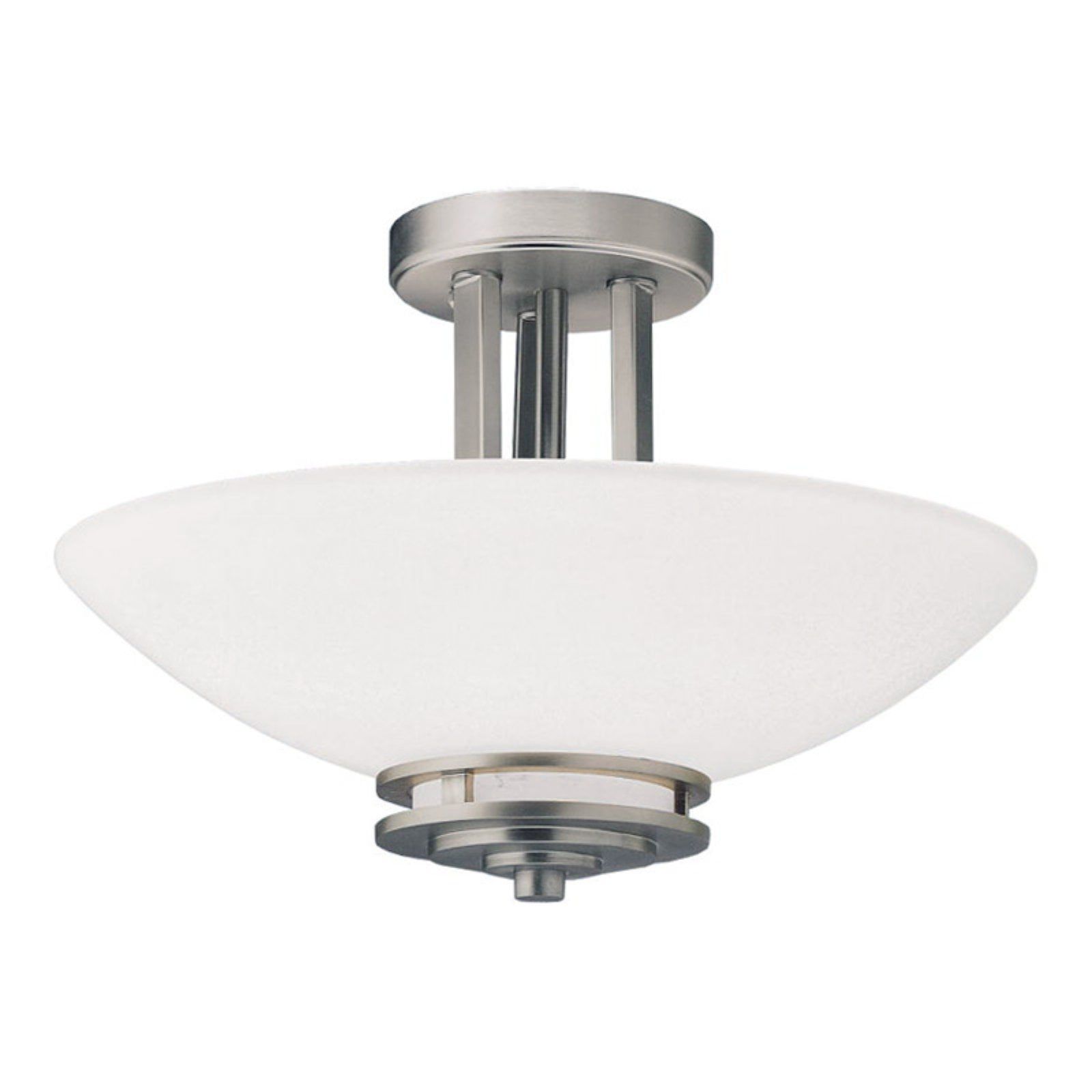 Hendrik Polished Nickel 10"H x 15"Dia Modern Semi-Flush Ceiling Light