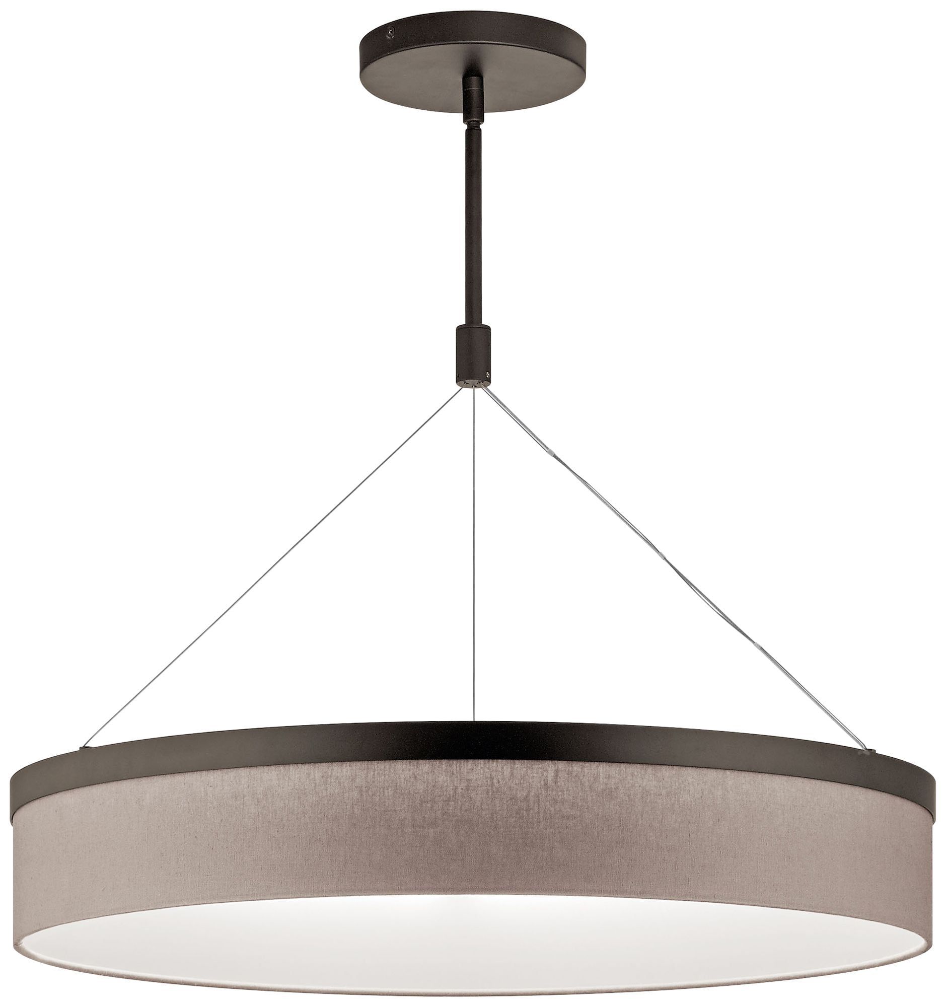 Elegant Satin Nickel 26" LED Drum Pendant with Contemporary Design