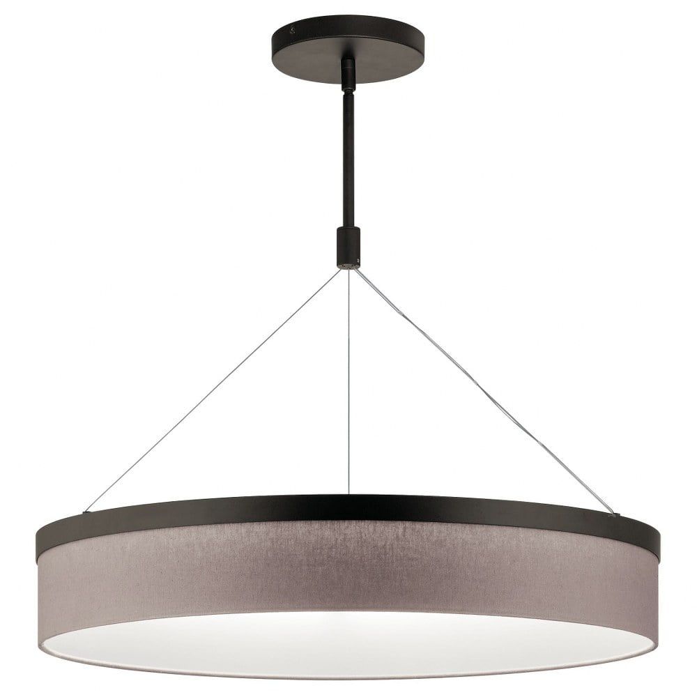 Elegant Satin Nickel 26" LED Drum Pendant with Contemporary Design