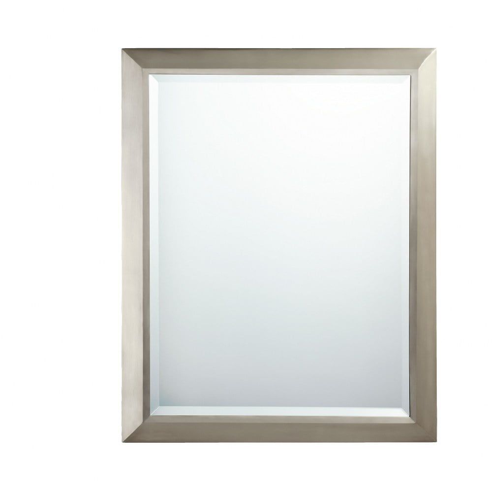 Polished Chrome 30" Rectangular Framed Wall Mirror