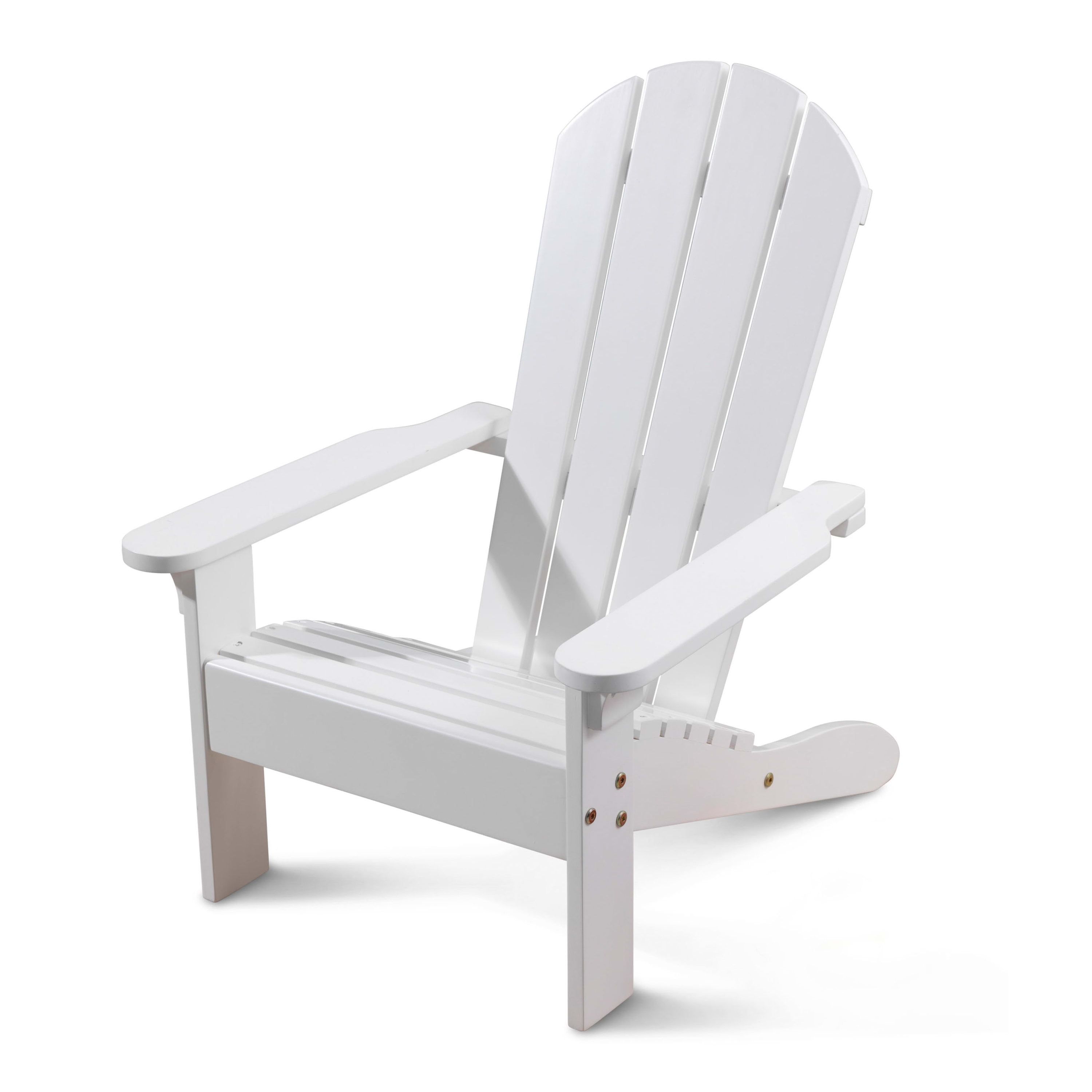 Kid-Sized White Wooden Adirondack Outdoor Chair