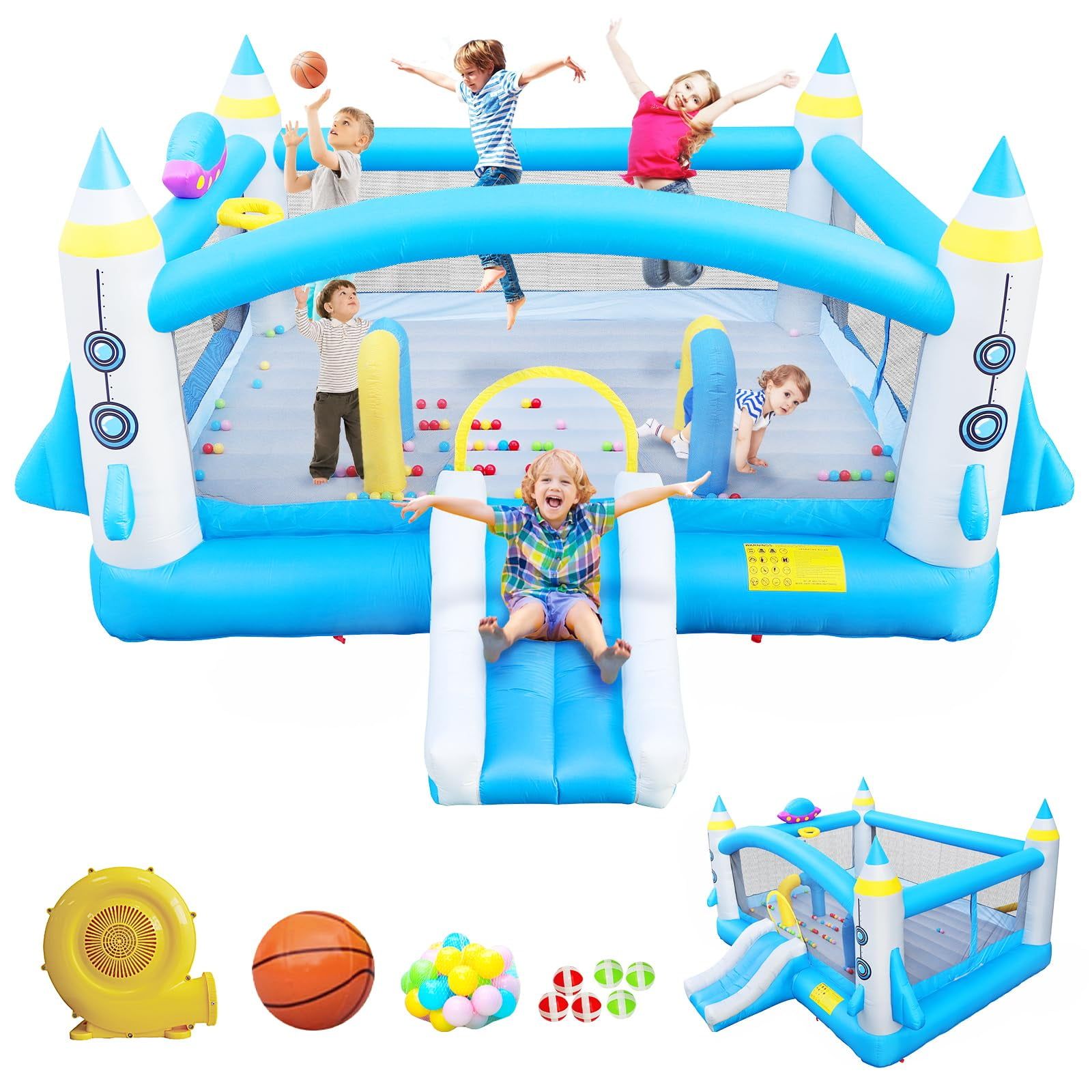 Colorful Oxford Fabric Inflatable Bounce House with Slide