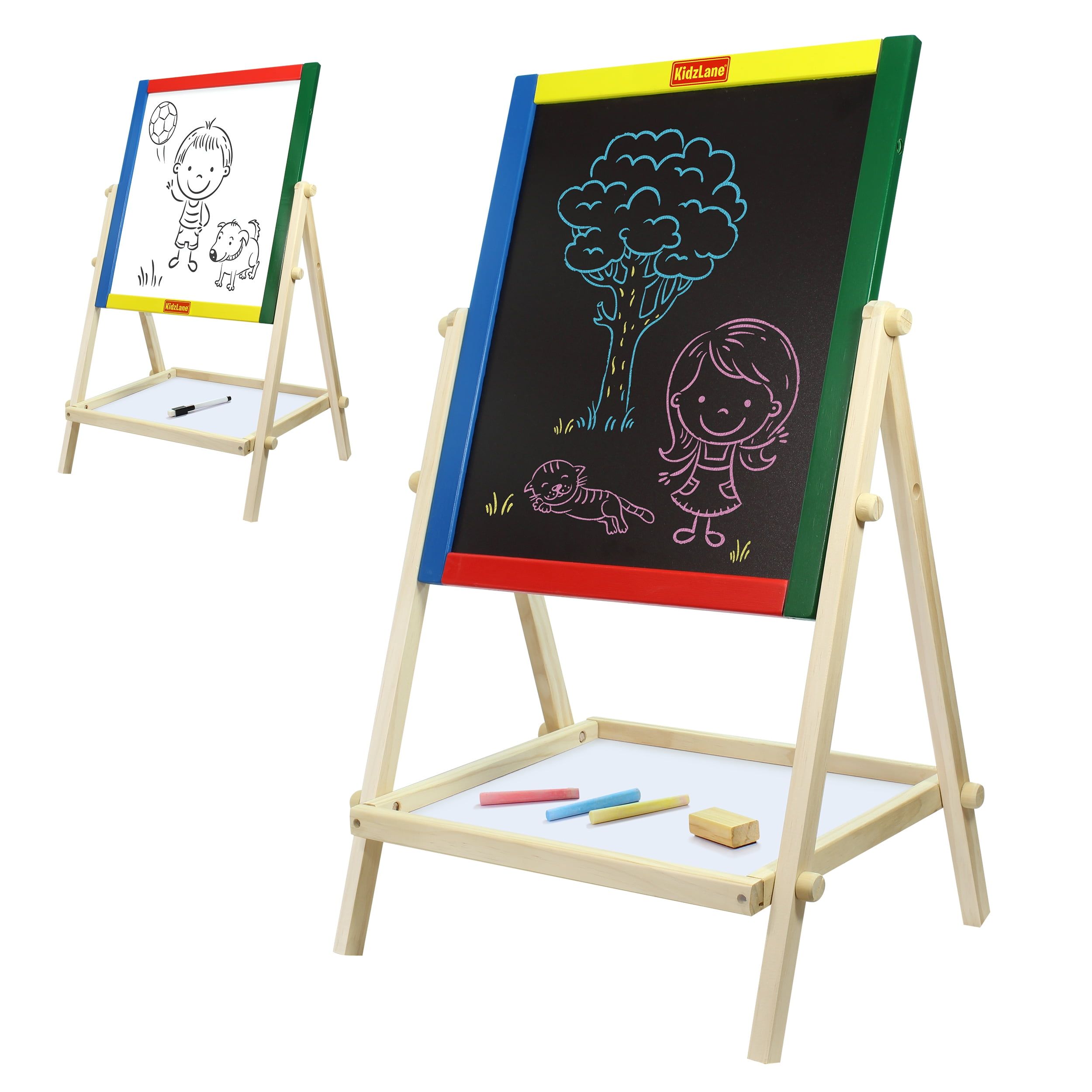 Kidzlane 25.75" Wooden Double-Sided Toddler Art Easel