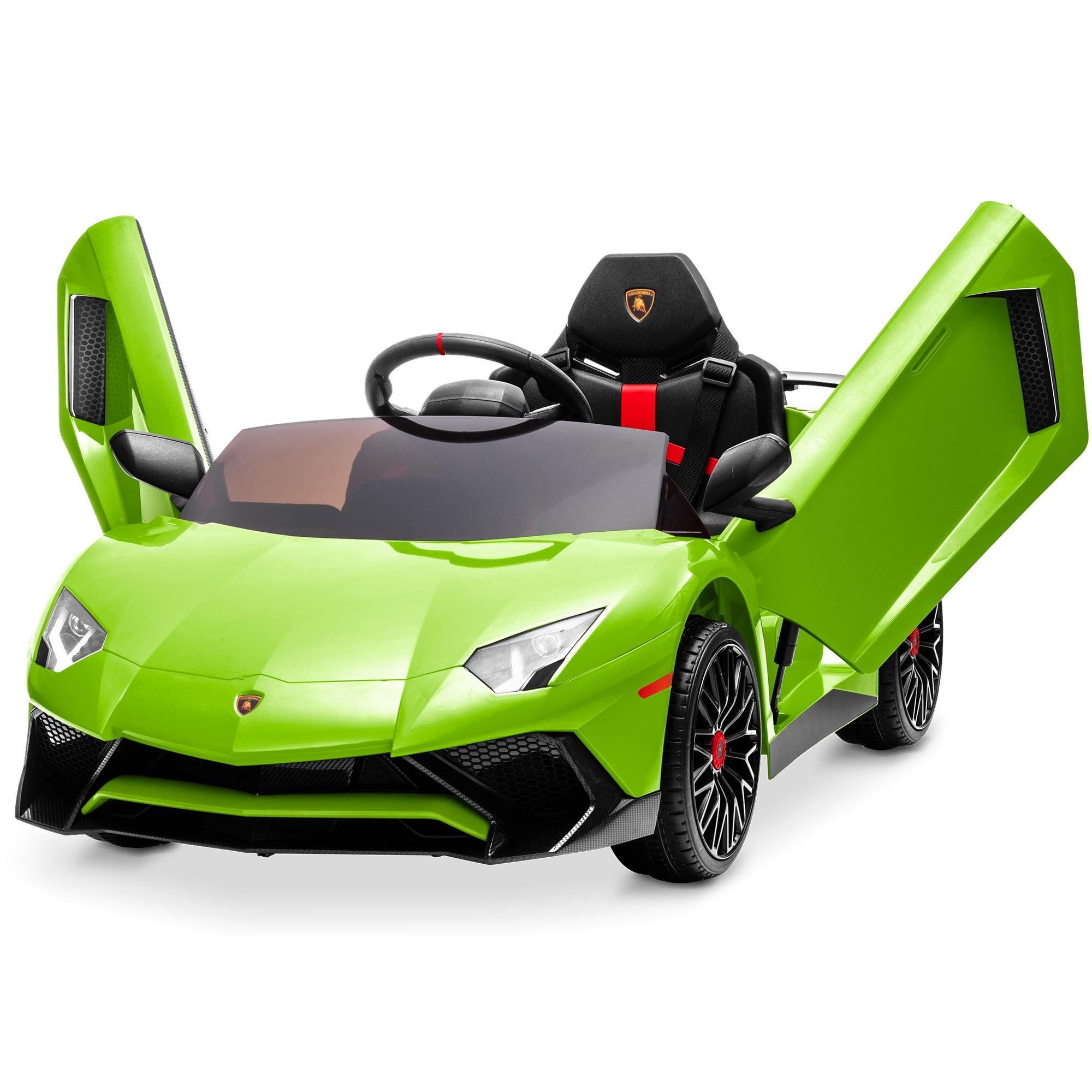 Green 12V Lamborghini Aventador Kids Electric Ride-On Car