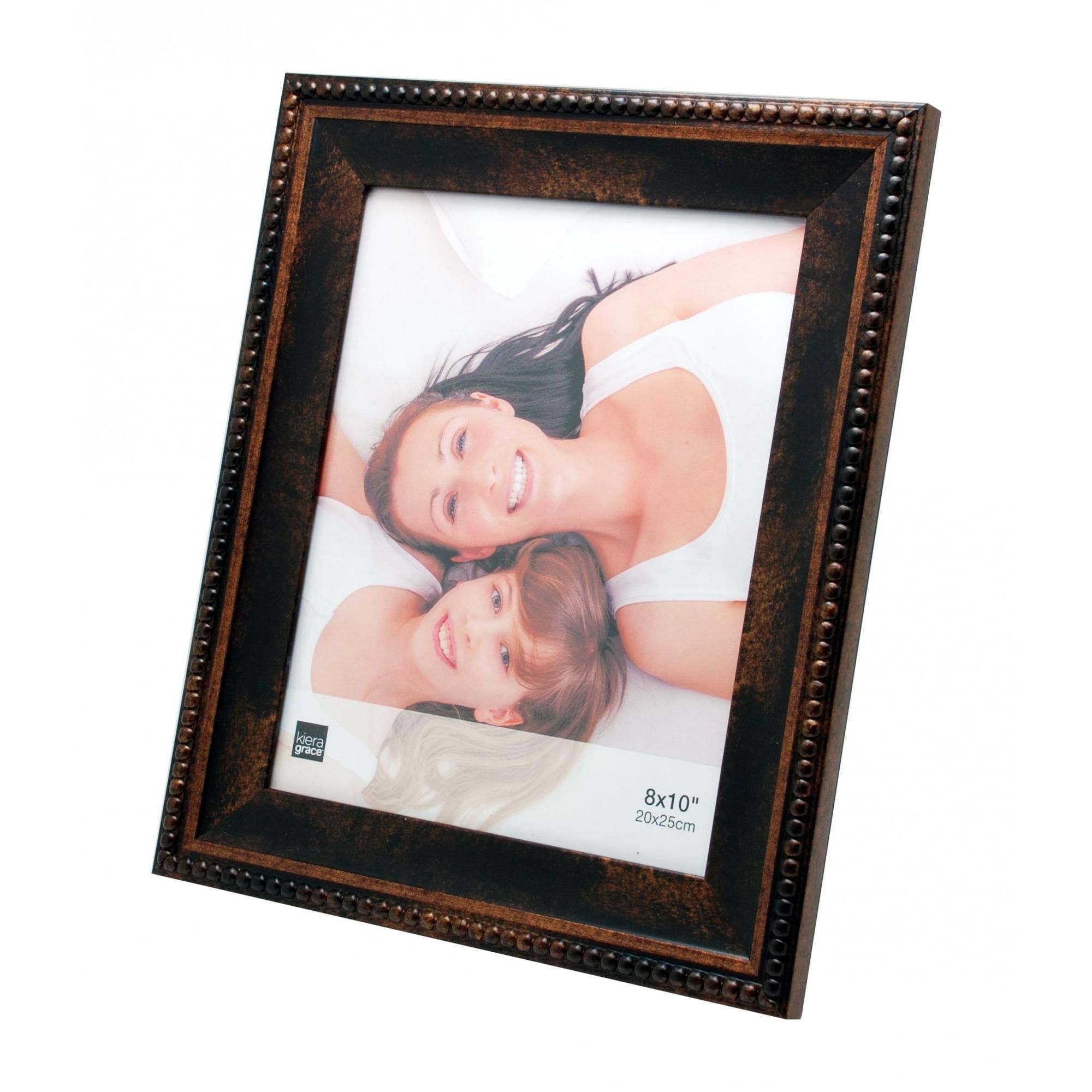 Bronze Beaded 8x10 Tabletop and Wall Picture Frame