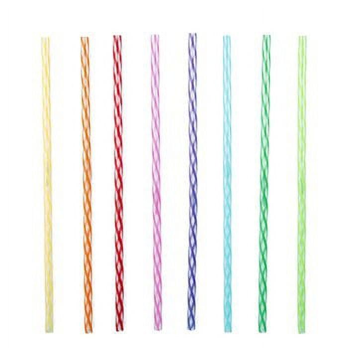 Colorful 14" Reusable Plastic Drinking Straws, 24 Pack