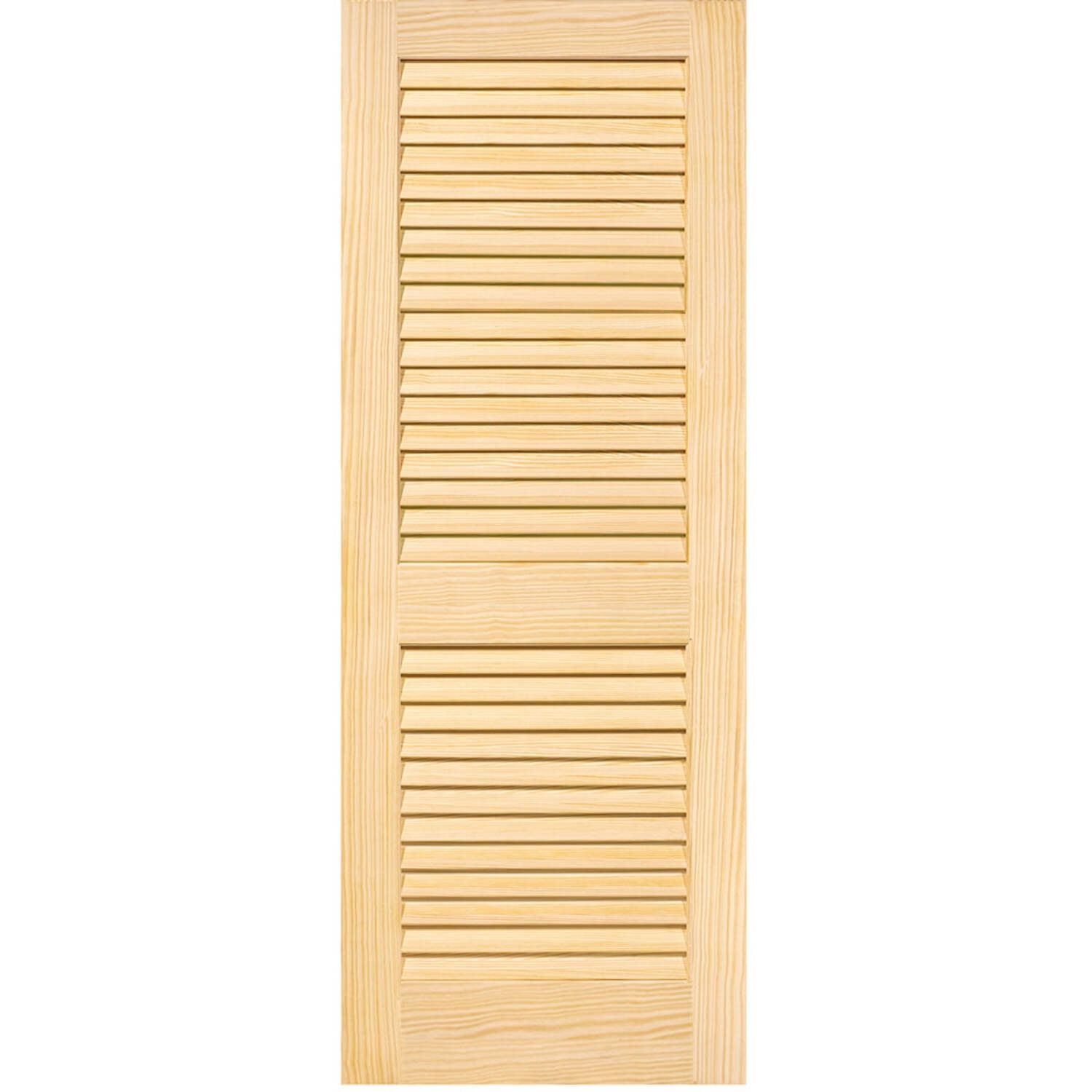 28" x 80" Unfinished Solid Pine Louvered Interior Door