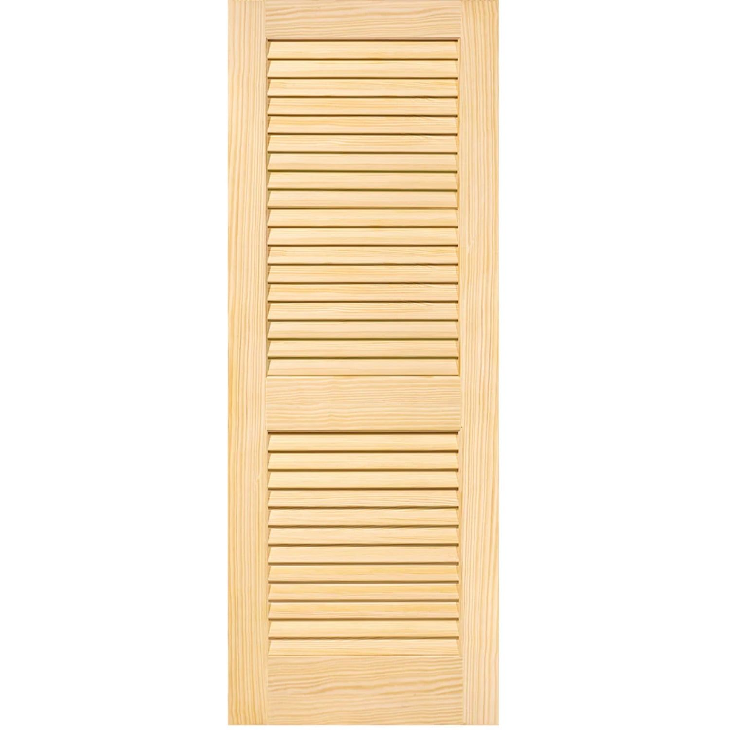 Plantation Style Solid Pine Louvered Unfinished Door 80"x18"