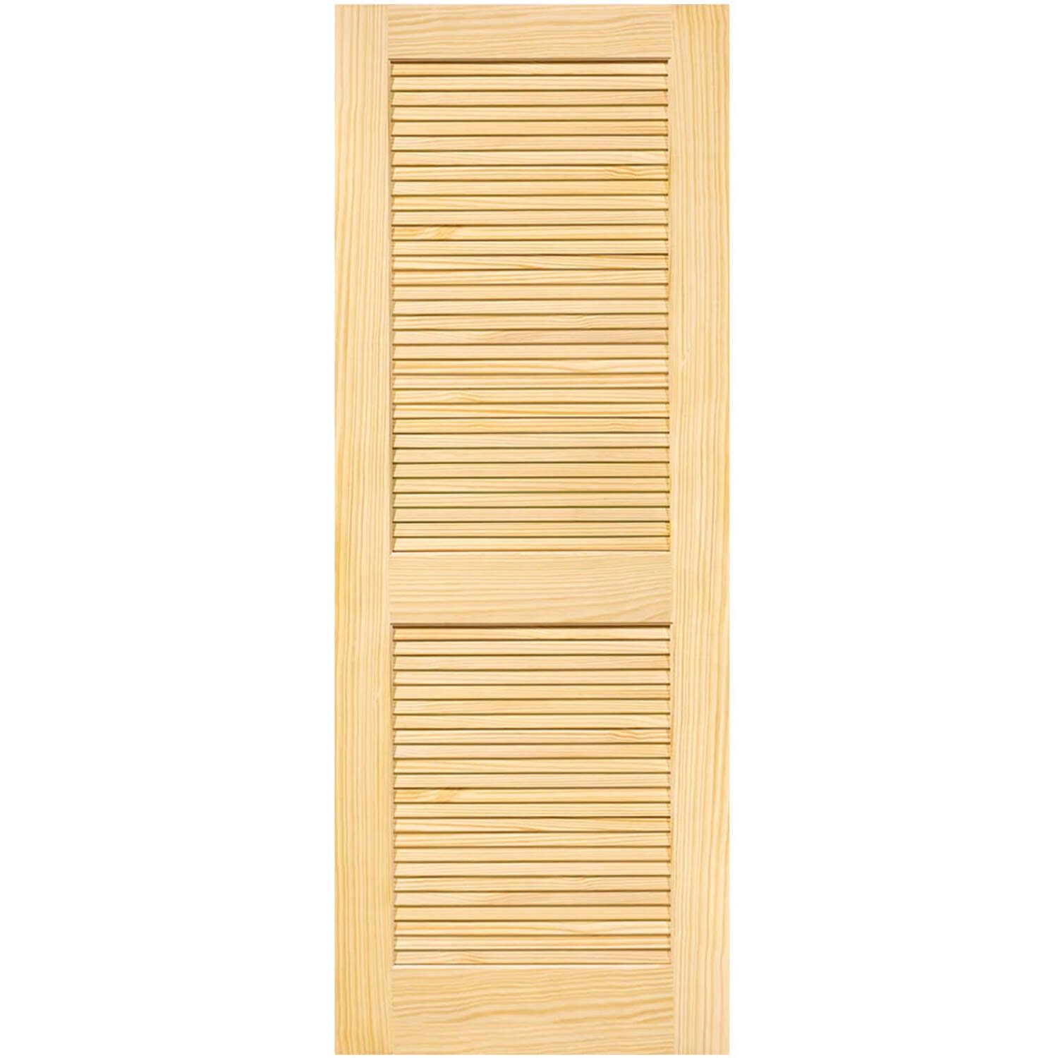 Kimberly Bay Louvered Unfinished Pine Wood Standard Door