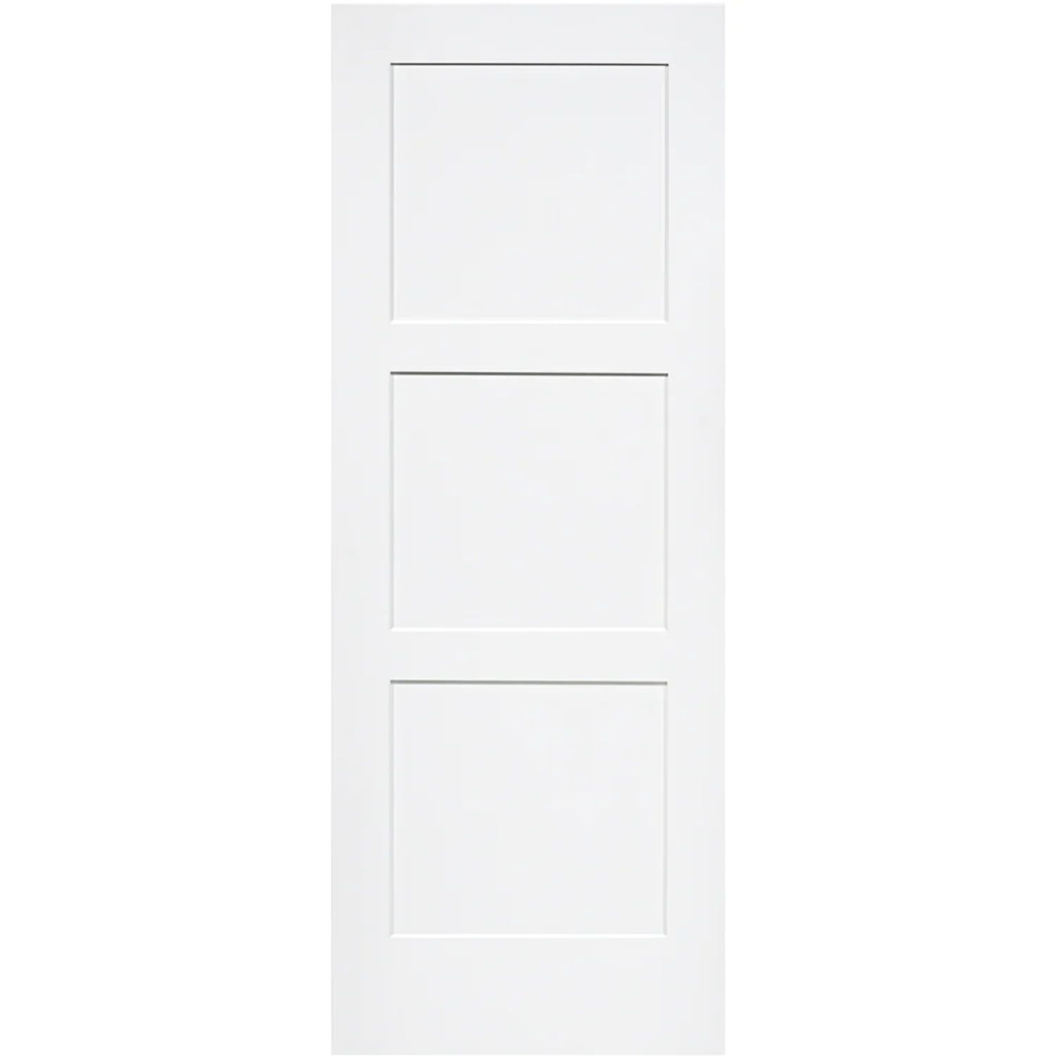 Primed White 80'' x 24'' 3-Panel Shaker Door