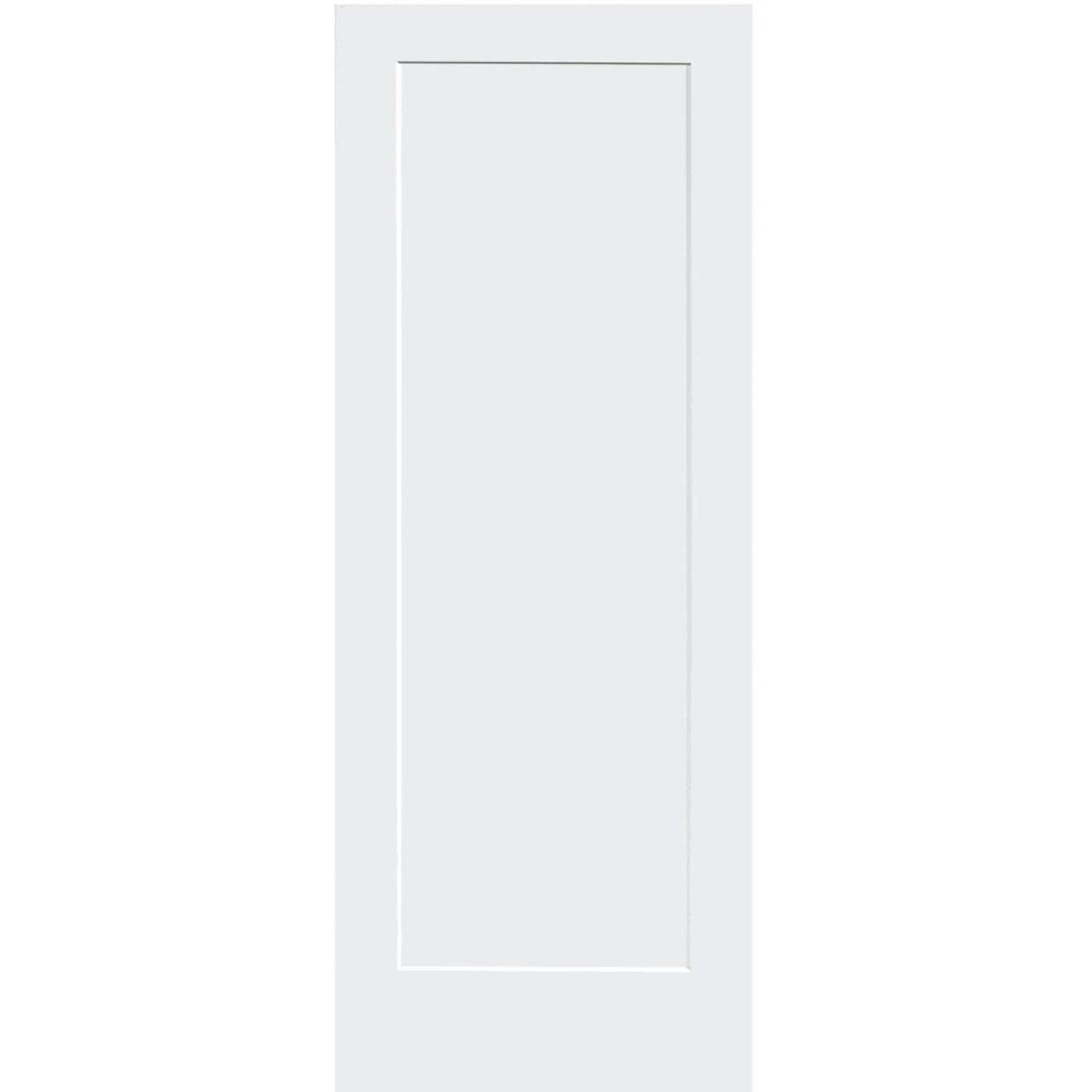 Primed White Solid Wood Shaker Panel Door 30" x 80"