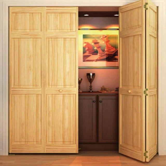 Traditional 6-Panel Solid Pine Bi-Fold Door, 32" x 84"