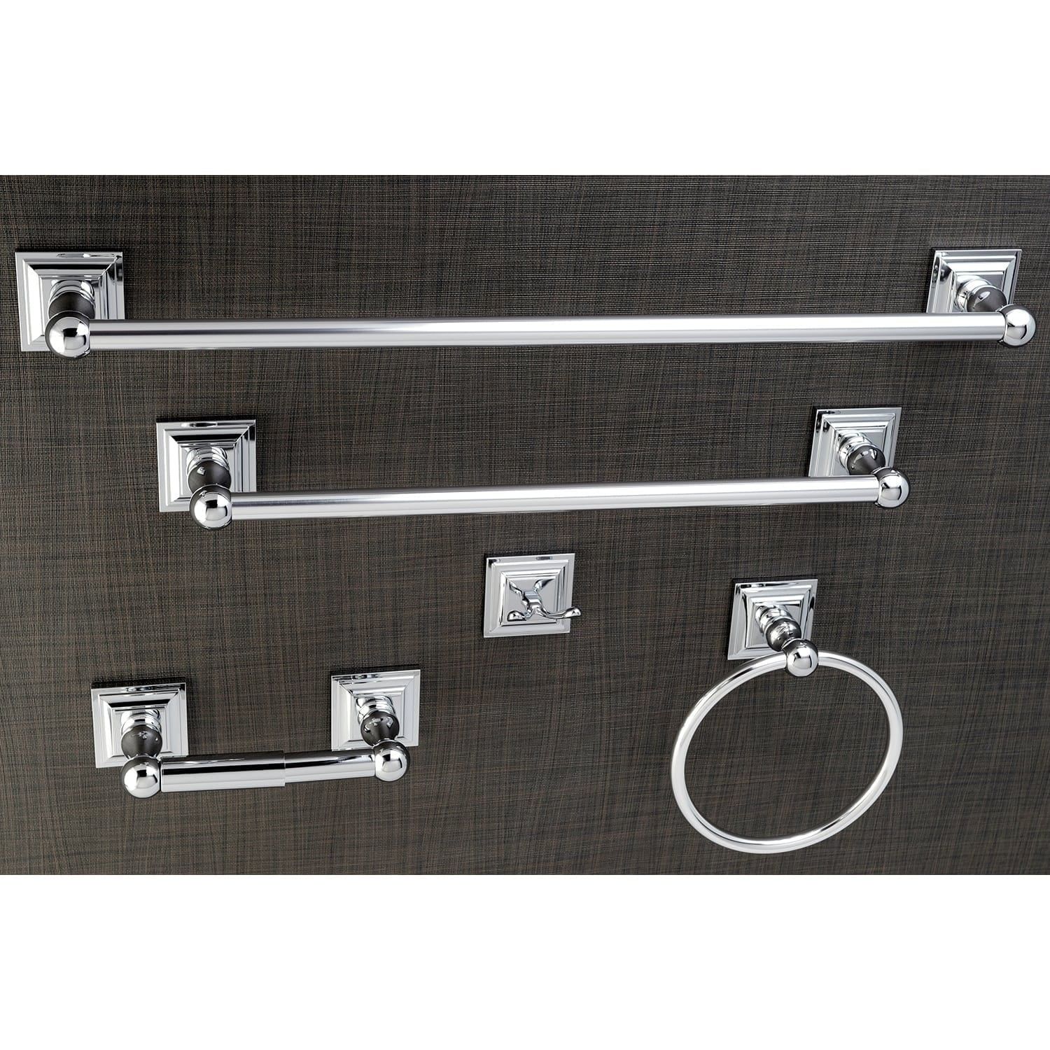 Acerra Polished Chrome 5-Piece Metal Bathroom Accessory Set