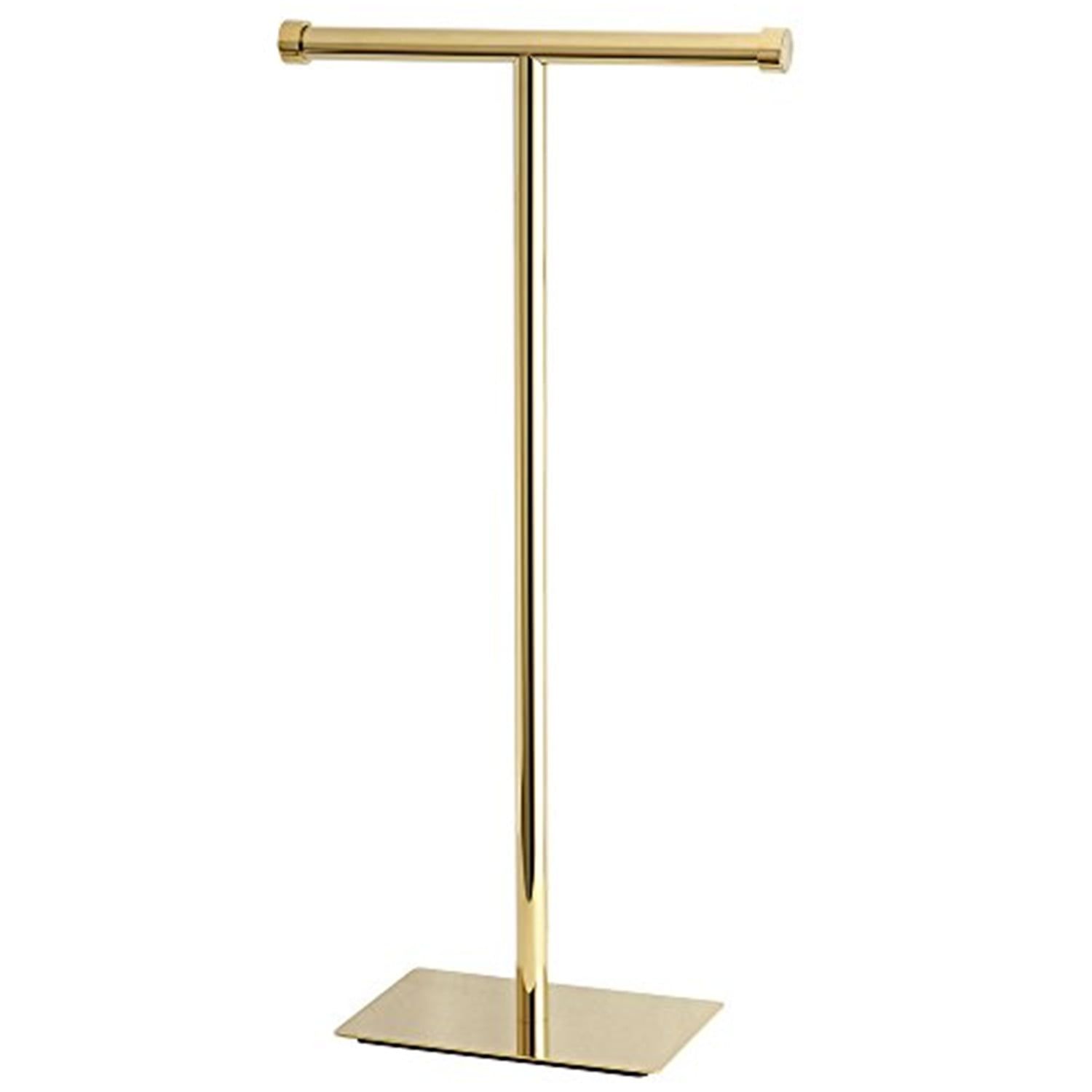 Polished Brass Freestanding Double Toilet Paper Holder