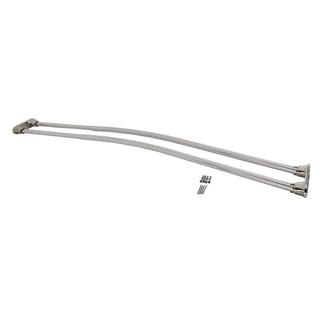 Polished Nickel Adjustable Double Curved Shower Curtain Rod