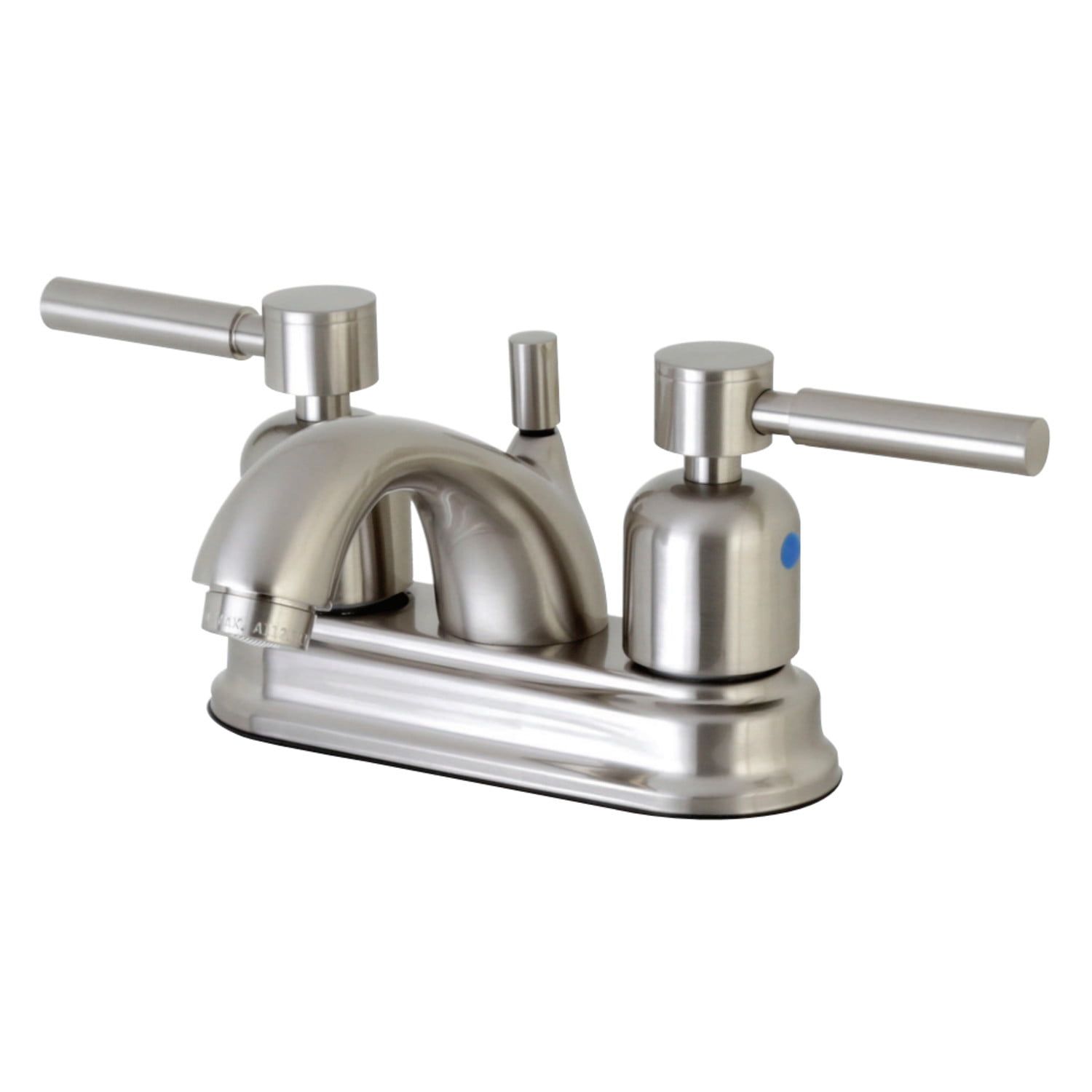 Brushed Nickel 4-Inch Centerset Bathroom Faucet with Pop-Up Drain