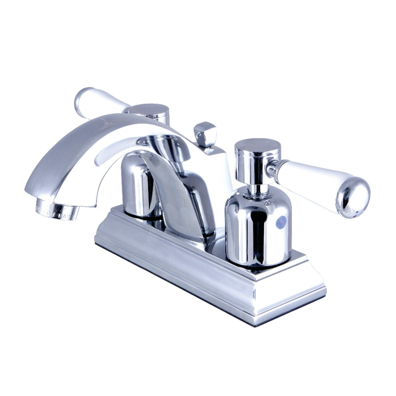 Polished Chrome 4-Inch Centerset Bathroom Faucet with Lever Handles