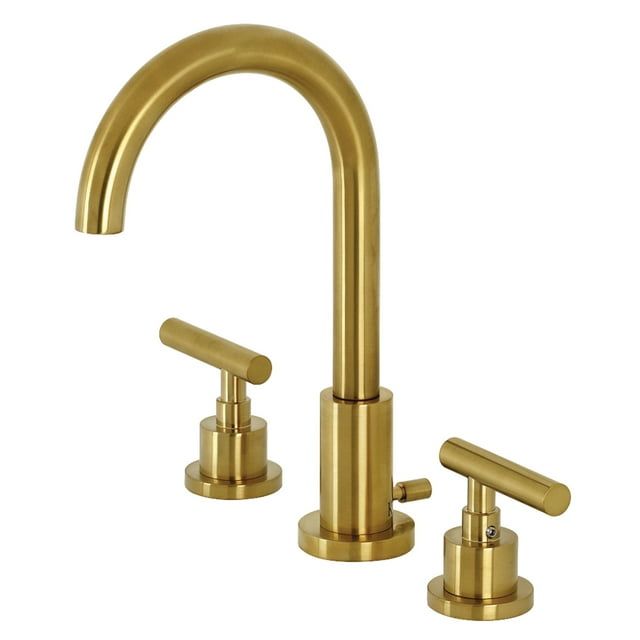 Manhattan Brushed Brass Widespread Bathroom Faucet Set