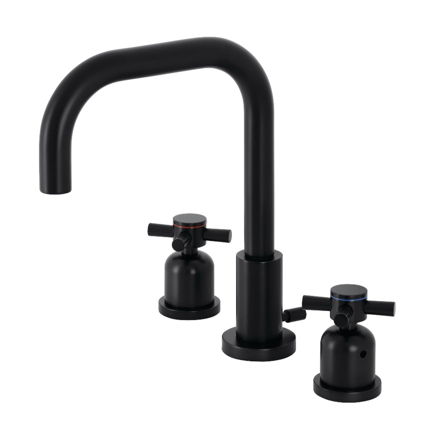 Matte Black Brass Widespread Bathroom Faucet with Pop-Up Drain