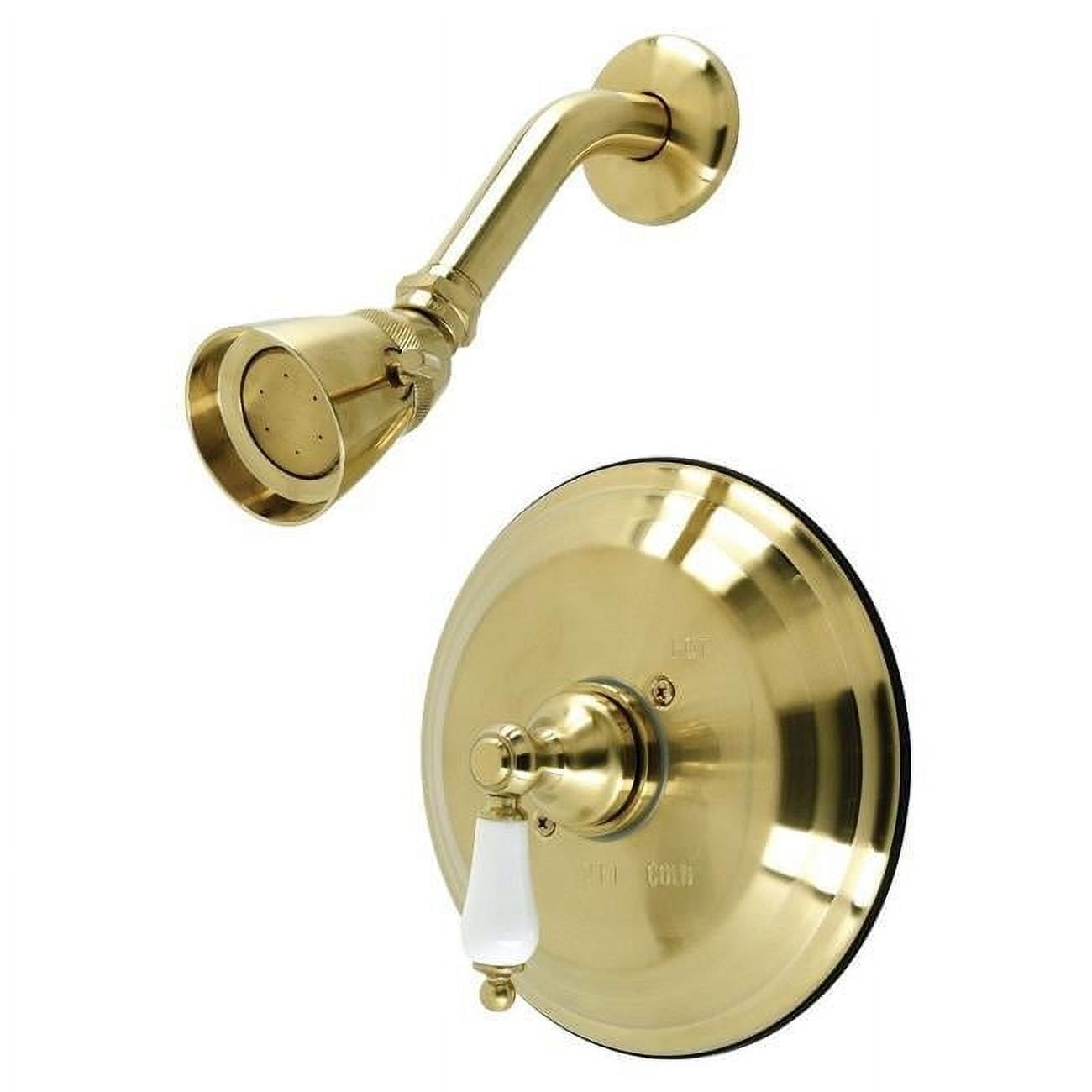 Brushed Brass Wall Mounted Shower Faucet with Lever Handle