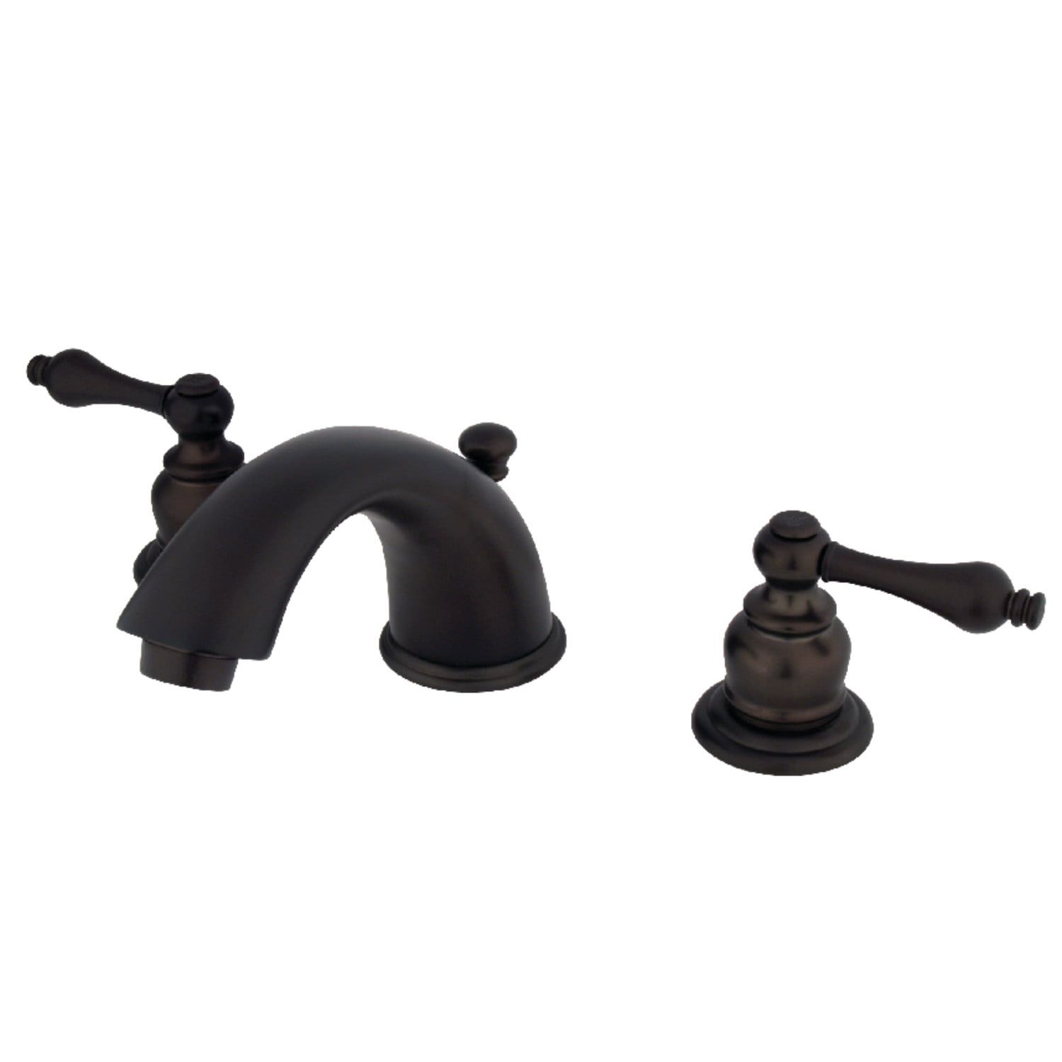 Victorian Polished Brass Widespread Bathroom Faucet with Lever Handles