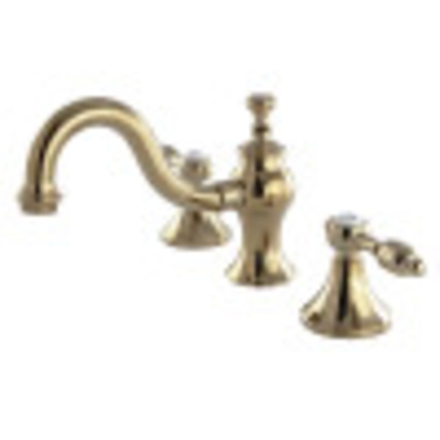 Tudor Vintage Elegance 8-Inch Polished Brass Widespread Bathroom Faucet