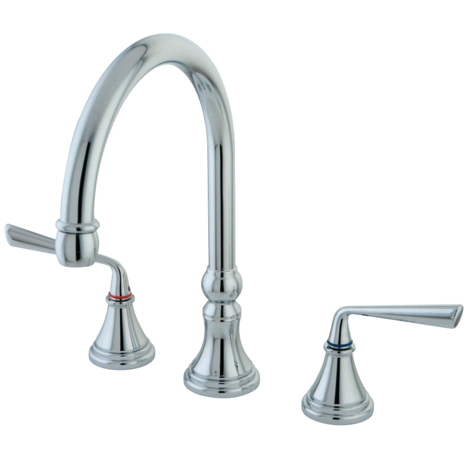 Polished Chrome Widespread Kitchen Faucet with Brass Construction