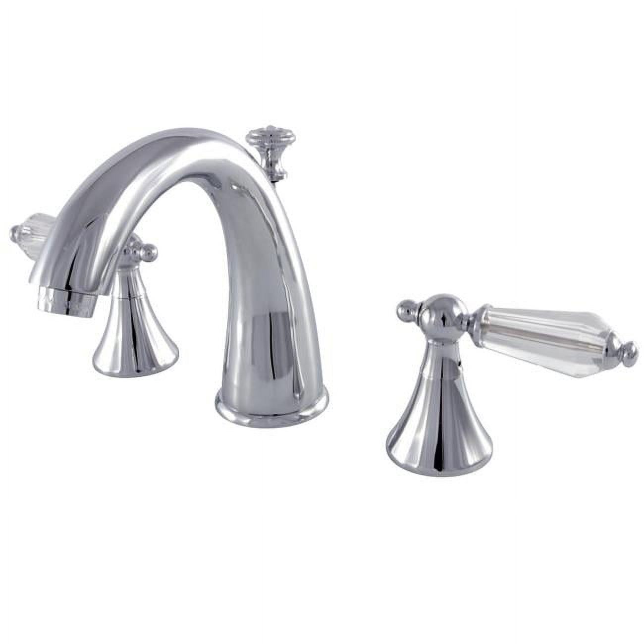 Chrome Widespread Lavatory Faucet with Crystal Lever Handles