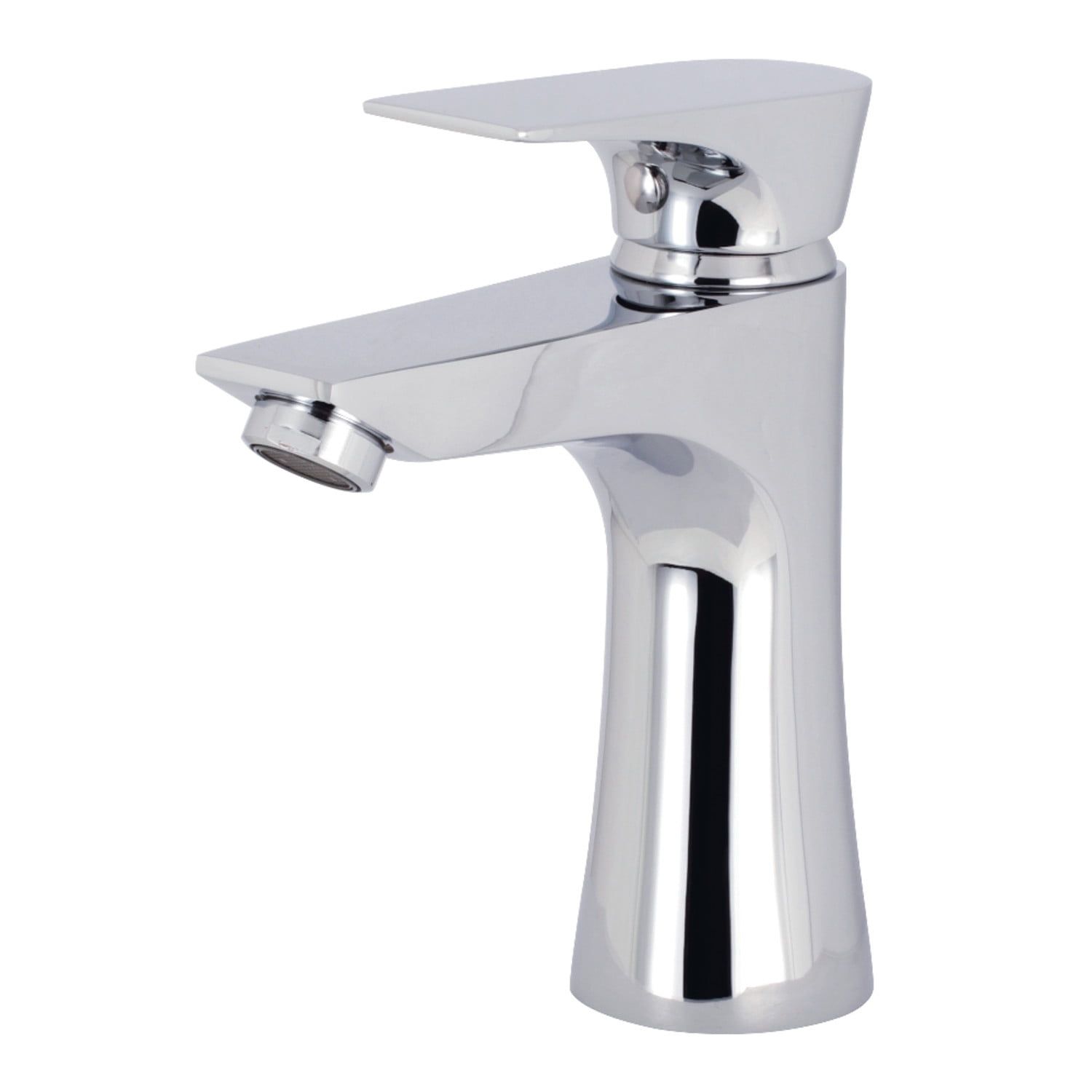 Polished Chrome Single-Handle Bathroom Faucet with Brass Construction