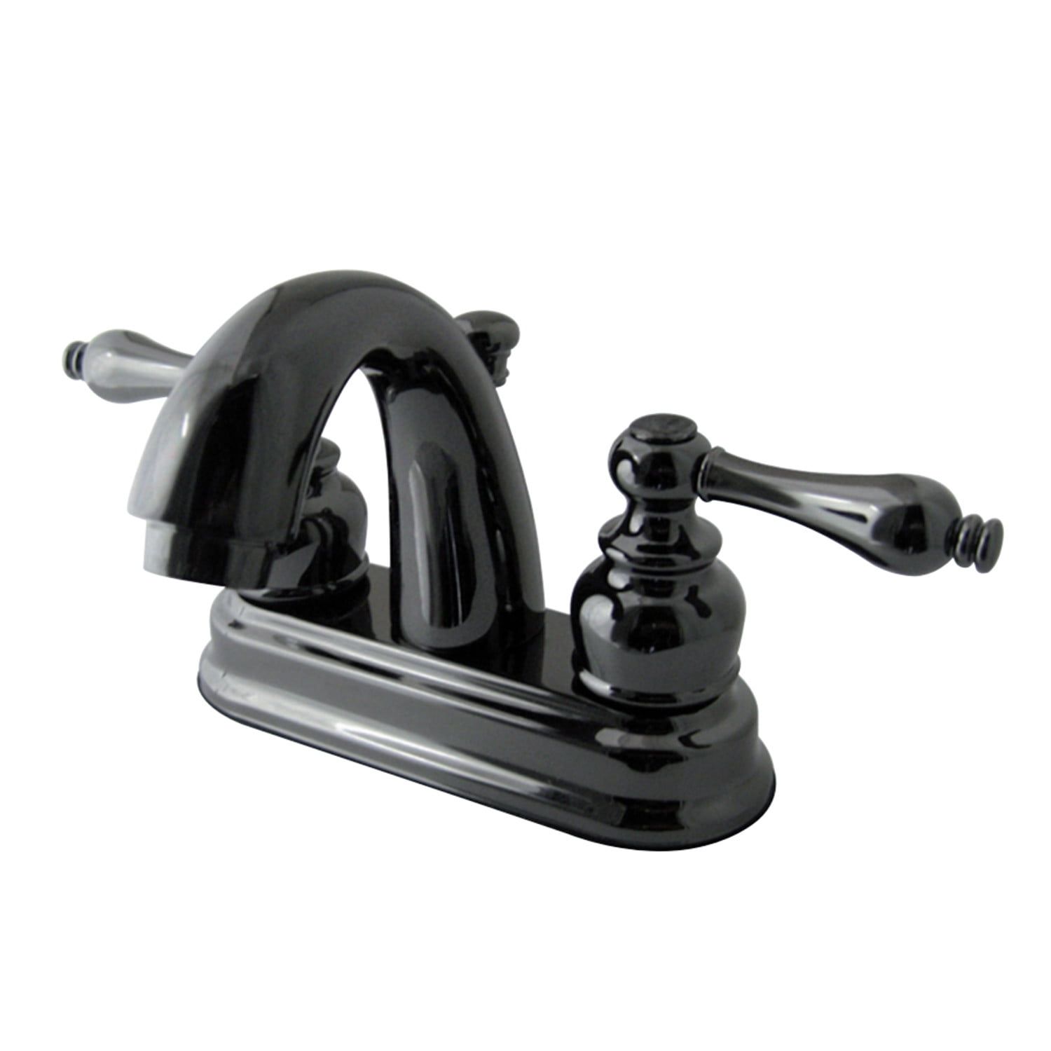 Black Stainless Steel 4-Inch Centerset Bathroom Faucet