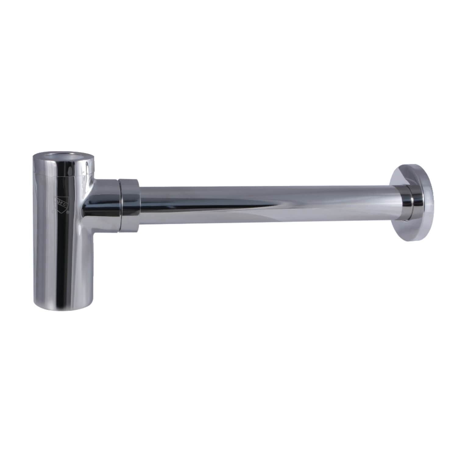 Polished Nickel Round Bottle Trap for Modern Plumbing