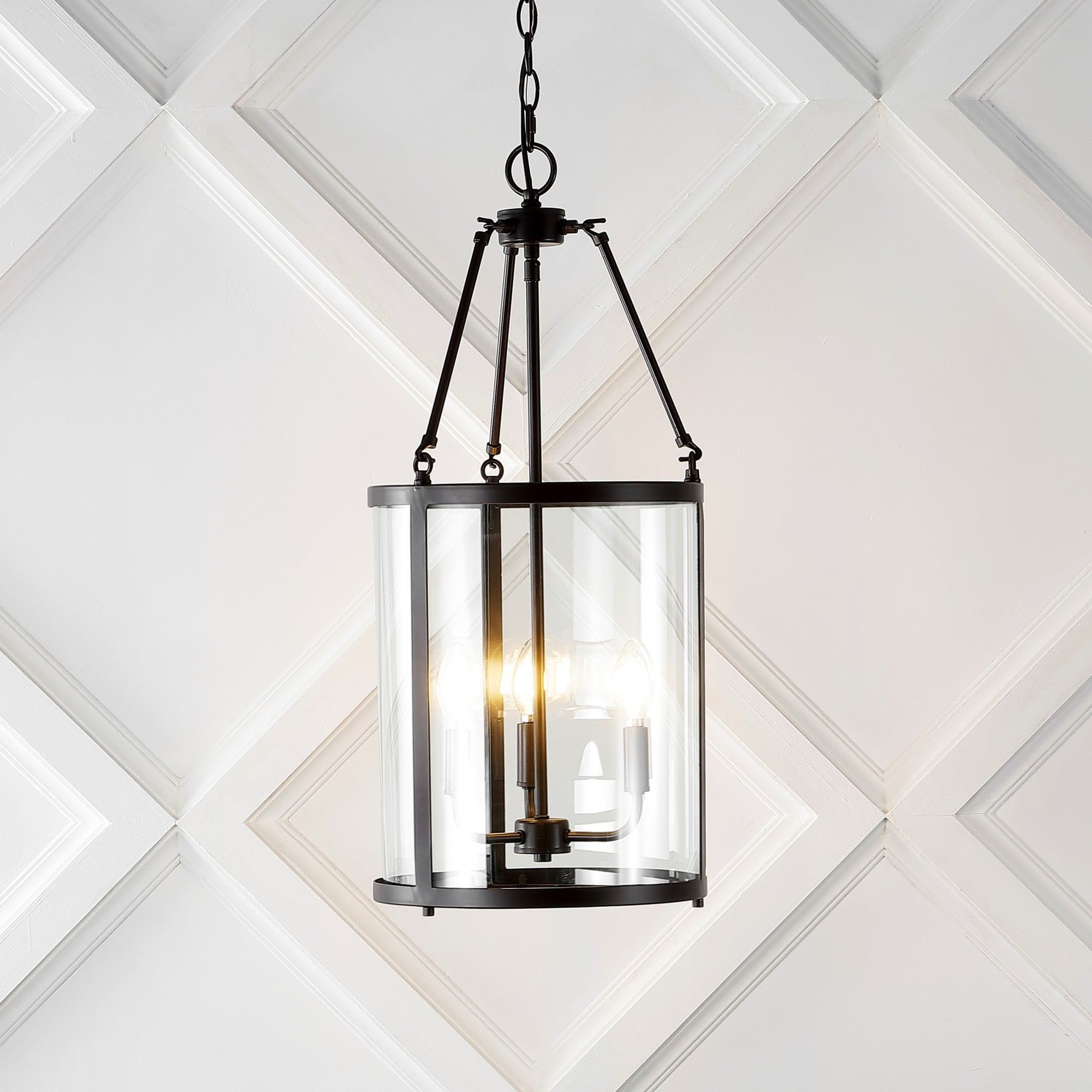 Kinsley 12" Industrial Farmhouse Oil-Rubbed Bronze LED Pendant with Clear Glass