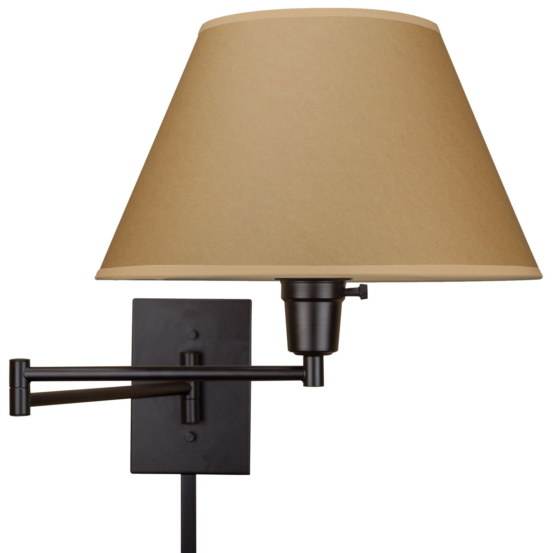 Cambridge Adjustable Swing Arm Wall Lamp with Opaque Paper Shade, Black