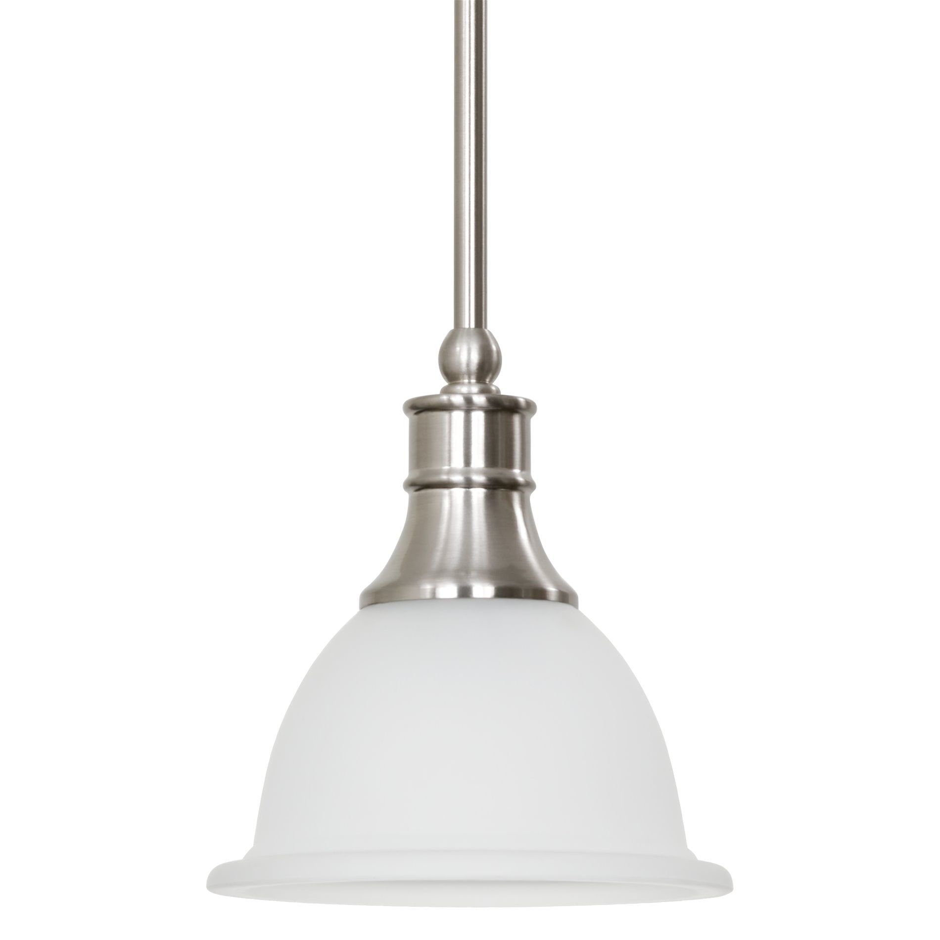 Ellie 8" Modern Mini Pendant Light with Frosted Glass & Brushed Nickel Finish