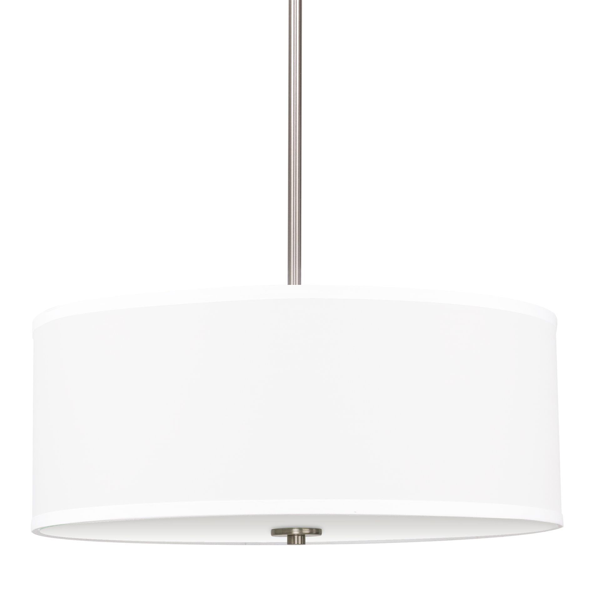 Nolan 18" White Fabric Drum Pendant Chandelier with Glass Diffuser