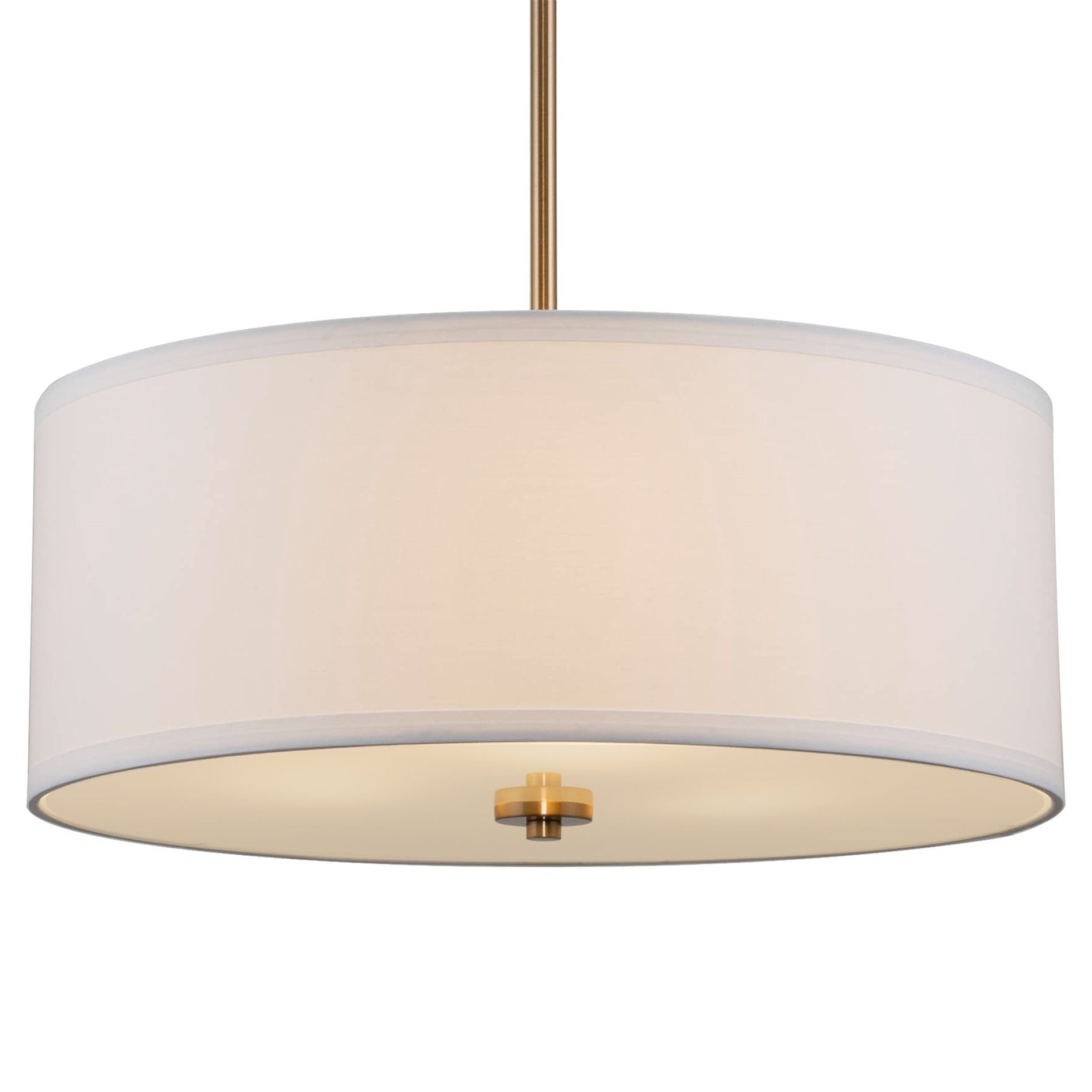 Nolan 18'' Cool Brass Drum Pendant Chandelier with White Fabric Shade