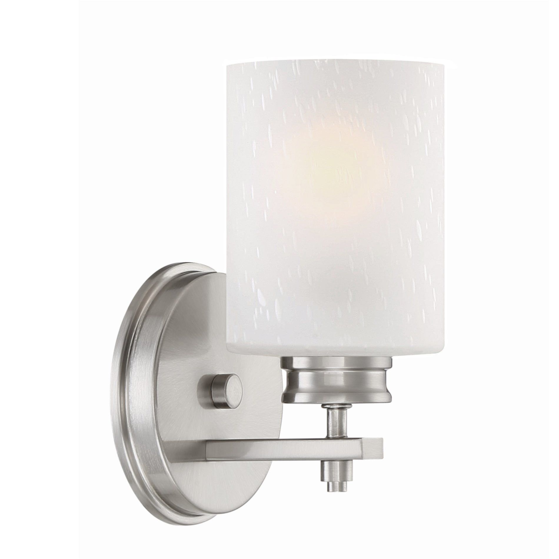 Phoebe 8" Chrome Cylinder Wall Sconce with Frosted Glass