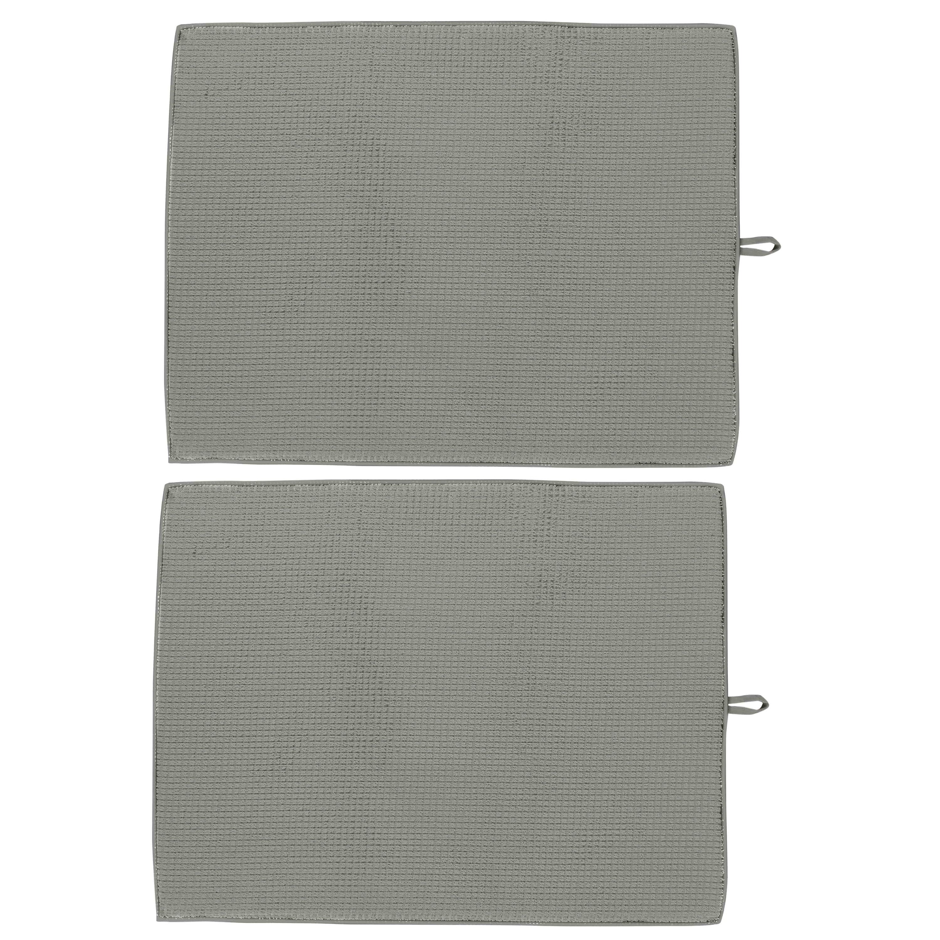 Jumbo Gray Quick-Dry Kitchen Drying Mats, 2 Pack