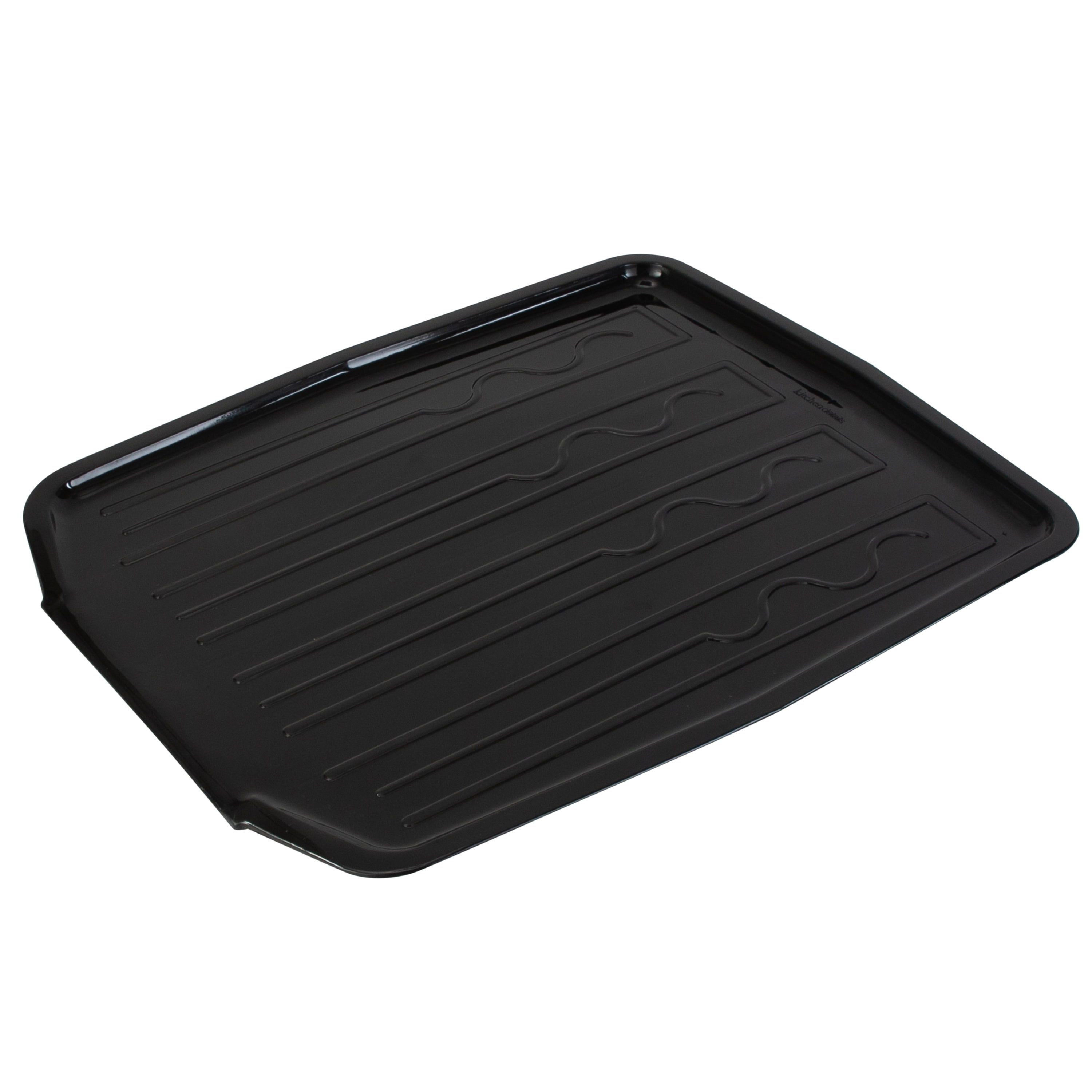 Black Plastic Countertop Dish Draining Tray